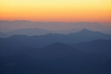 pattern of distant mountain layers