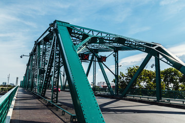 Memorial bridge, the oldest bridge that cross  river in Bangkok,