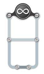 vector vertical frame with screws and infinity symbol