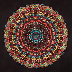 Ornament black white card with mandala