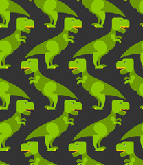 Tyrannosaurus t-rex seamless pattern. Background of  big green p