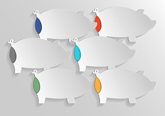 Infographic banners Templates for business . Vector  pig