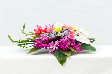 Fower bouquet on table