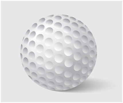 Golfball realistic vector. Image of single golf equipment, ball illustration isolated on grey background.