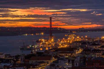 Fototapeta na wymiar Panorama of lisbon , Lisboa Portogallo