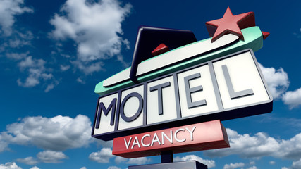 Vintage sign of a motel - obrazy, fototapety, plakaty