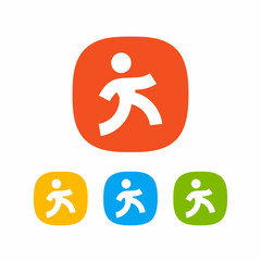 Initial K Walking man icon logo