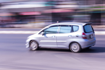 Fototapeta na wymiar car Speeding in road