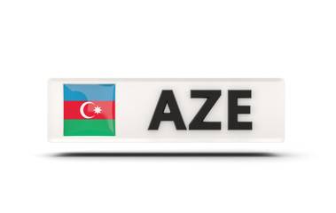 Square icon with flag of azerbaijan