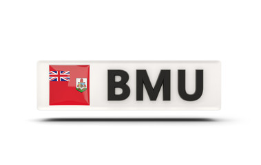 Square icon with flag of bermuda