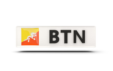 Square icon with flag of bhutan