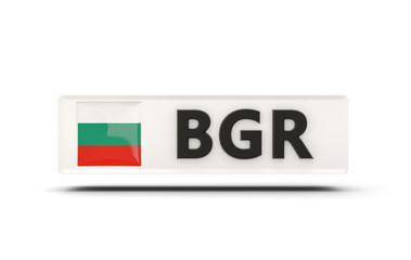 Square icon with flag of bulgaria