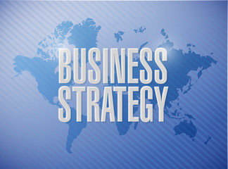 Business Strategy world map sign concept