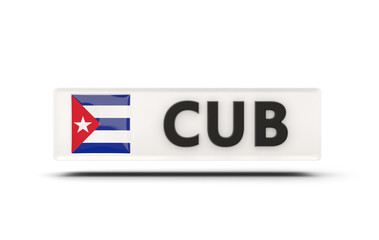 Square icon with flag of cuba