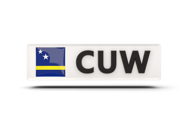 Square icon with flag of curacao