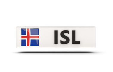 Square icon with flag of iceland