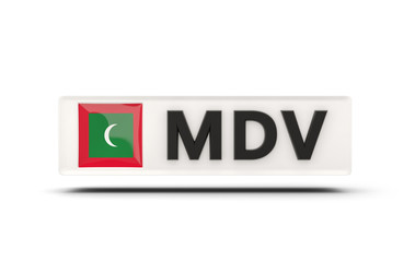 Square icon with flag of maldives