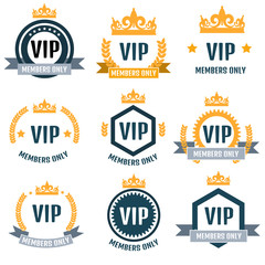 VIP Club members only logo set - obrazy, fototapety, plakaty