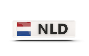 Square icon with flag of netherlands