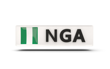 Square icon with flag of nigeria