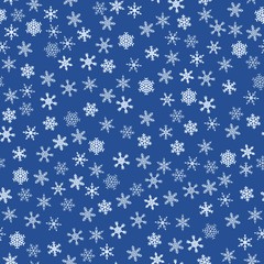 Fototapety  Niebieskie płatki śniegu wektor bezszwowa tekstura