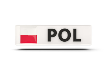 Square icon with flag of poland