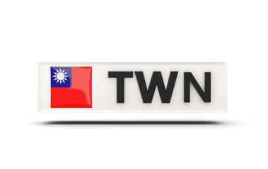 Square icon with flag of republic of china