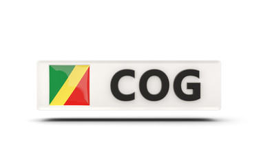 Square icon with flag of republic of the congo