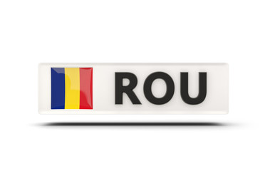 Square icon with flag of romania