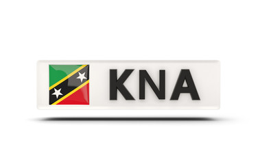 Square icon with flag of saint kitts and nevis