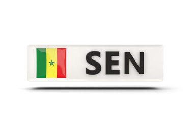 Square icon with flag of senegal