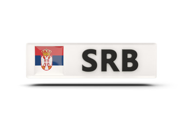 Square icon with flag of serbia