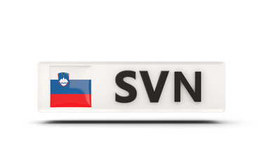 Square icon with flag of slovenia