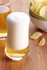 Glass of light beer
