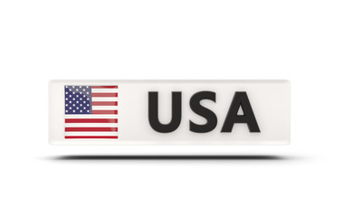 Square icon with flag of united states of america