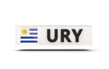 Square icon with flag of uruguay
