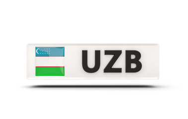 Square icon with flag of uzbekistan