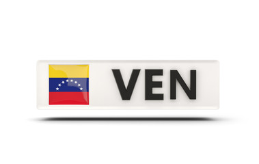 Square icon with flag of venezuela