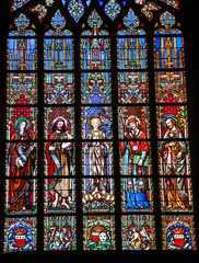Bruxelles, vitraux de l'église Notre-Dame-du-Sablon, Belgique