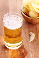 Glass of light beer.