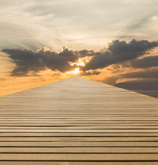  Wood walk way to sky