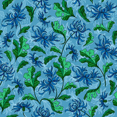 Seamless vintage floral japanese background