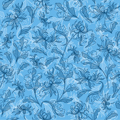 Obraz premium Seamless vintage floral japanese background