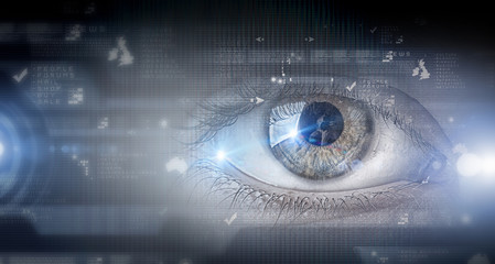 Eye scanning. Concept image