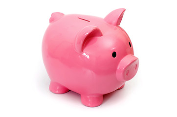 Pig bank, Isolated on White a Background.
