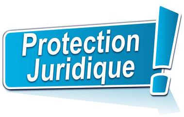 protection juridique sur étiquette bleue