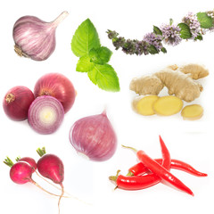 set of vegetables isolated