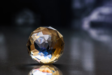 Fototapeta premium Glass Ball, Dark Blurry Background