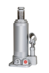 Hydraulic floor jack isolated on white background