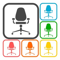 Office chair icons set